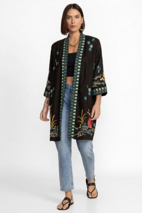  Johnny Was Kimonos | レディース CELINA リネン キモノコート ブラック