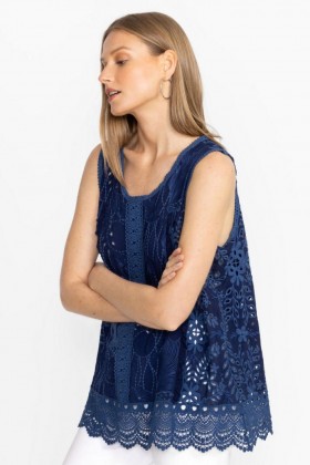  Johnny Was トップス | レディース TSION BLOUSE ブルーナイト