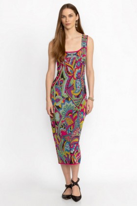  Johnny Was Kjoler | Dame DEMARNE MIDI KJOLE Demarne Print