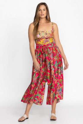  Johnny Was Swim & Resort | Dame FLAMINGO PALAZZO CROPPED BUKSE Flamingo