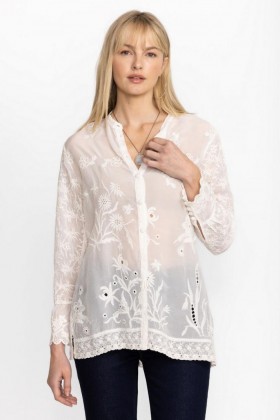  Johnny Was Topper | Dame DENI ISABEL BLUSE Hvit