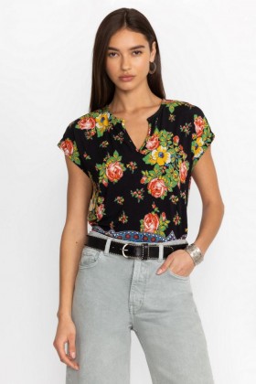  Johnny Was Topper | Dame JANIES FAVORITT DOLMAN V-HALS Rose Spark