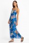  Johnny Was Swim & Resort | Rochie maxi cu bretele și legături la spate cu imprimeu albastru Dove pentru femei Blue Dove