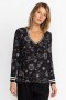  Topuri Johnny Was | Tricou pentru femei The Janie Favorite cu mânecă lungă și decolteu în V, model leagăn, Bijou