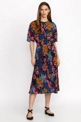  Rochii Johnny Was | Rochie de damă ASTRID, plisată, lungime tip tur, Astrid