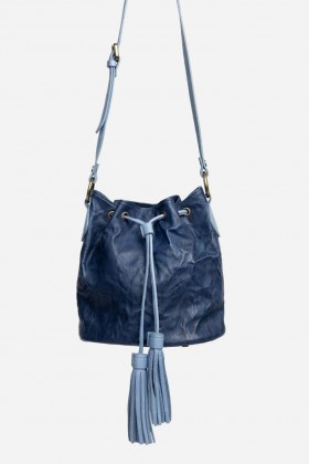  Johnny Was Handväskor | Dam ABISSO ITALIENSKT LÄDER BUCKET BAG Blå