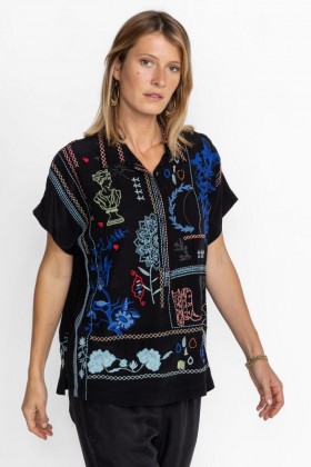  Johnny Was Toppar | Dam NAHMAD BLUS Svart