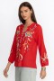  Johnny Was Tops | Kadın JOELE RUFFLE FIELD BLOUSE Racer Red