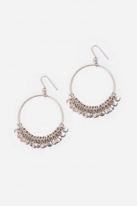  Johnny Was Jewelry | Kadınlar için Çekiçle İşlenmiş Metal Halka Küpe Gümüş