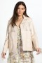 Johnny Was Outerwear | Chaqueta de cuero Frangia para mujer, color crema