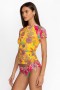  Johnny Was Swim & Resort | Camiseta de surf con cordón ajustable para mujer SUNSHINE AND FLAMINGO Sunshine And Flamingo