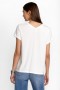  Camiseta Johnny Was Tops | Camiseta de mujer de punto modal con cuello abotonado, color blanco brillante