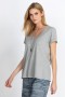  Camisetas Johnny Was | Camiseta de manga corta con cuello en V para mujer, color gris jaspeado