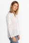  Blusa Johnny Was Tops | Blusa de invierno con conejito para mujer, blanca
