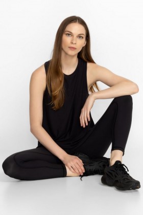  Johnny Was Active | Camiseta sin mangas BEE ACTIVE de cuello alto para mujer, color negro