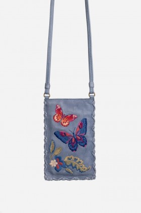  Bolsos Johnny Was | Bolso bandolera para celular GRACEY WHIPSTITCH de piel italiana Bahia para mujer