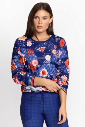  Tops Johnny Was | Suéter de manga raglán fruncida Bee Active para mujer