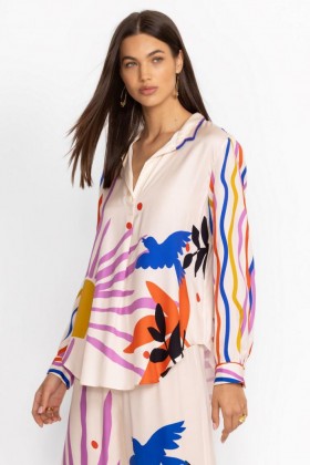  Johnny Was Tops | Blusa Mariella para mujer, luz solar sin fin