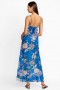  Johnny Was Swim & Resort | Dámské modré maxi šaty s zavazováním a ramínky Blue Dove Blue Dove