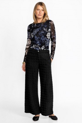  Johnny Was Bottoms | Dámské kalhoty Hiro Houndstooth, černé