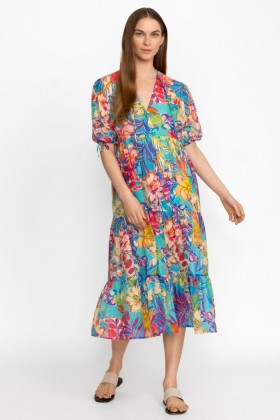  Johnny Was Swim & Resort | Dámské vícevrstvé maxi šaty Helena Helena