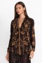  Johnny Was Toppe | Dame Georgina Velvet Oversized Skjorte Fransk Leopard