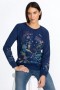  Johnny Was Toppe | Dame Hawaii Raglan Sweatshirt Marineblå