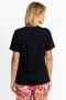  Johnny Was Toppe | Dame Kortærmet V-hals Layered T-shirt Sort