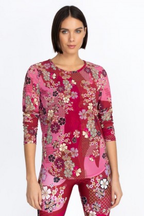  Johnny Was Toppe | Dame Yama Langærmet Mesh T-shirt Yama