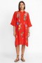  Johnny Was Jurken | Dames HENLEY KIMONO MOUWJURK Fiery Red