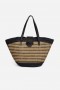  Johnny Was Handtassen | Dames ODNA ITALIAANSE RAFFIA BUCKET TOTE Zwart