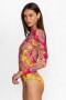 Johnny Was Swim & Resort | Dames FLAMINGO MIX CUT-OUT SURF ONE PIECE Kaleida en Flamingo