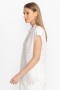  Johnny Was Tops | Dames TUNIEK MET BUTTONDOWN EN SCHOUDER SHIRRING Wit