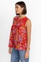  Johnny Was Tops | Dames MANDARIN COLLAR TANK Whimsical Hibiscus