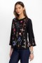  Johnny Was Tops | Dames MILLEY KIMONO SLEEVE TEE Zwart