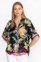  Johnny Was Tops | Dames PETALUNAH BLOUSE Le Jardin Sjaal Print