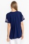  Johnny Was Tops | Dames RAW DETAIL SWING TEE Marineblauw