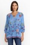  Johnny Was Tops | Dames ZADONIA BLOUSE Azure Blue