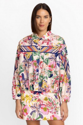  Johnny Was Active | Dames BEE ACTIVE RUCHED JACKET Aldrich Sjaal Print