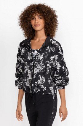  Johnny Was Active | Dames Bee Active Parachutejack met Ruched Sleeves, Charcoal Dreamer