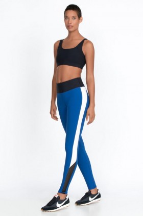  Johnny Was Active | Dames Endurance Mesh Inset Legging True Blue