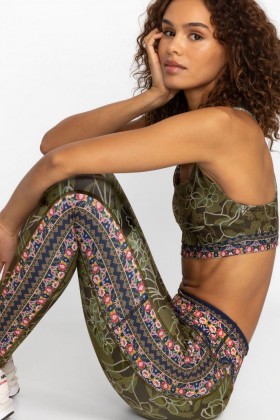  Johnny Was Active | Dames HIRZ CAMO HIGH WAIST RIBBED WAISTBAND LEGGING Hirz