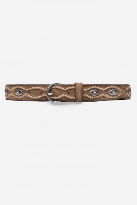 Johnny Was Belts | Dames SCOPPIARE ITALIAANSE LEER CONCH BELT Tan