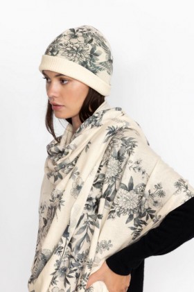  Johnny Was Hoeden | Dames Anahi Bedrukte Beanie Ivory Dreamer