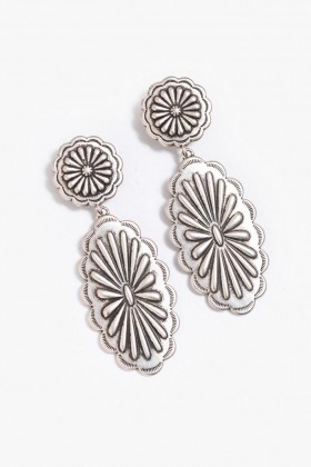  Johnny Was Sieraden | Dames RIVER RANCH CONCHO OORBEL Zilver