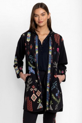  Johnny Was Outerwear | Dames MILLEY FRENCH TERRY RITSJAS Zwart