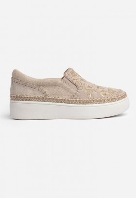  Johnny Was Shoes | Dames CECILIA SLIP ON SNEAKER Zand