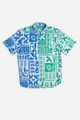  Johnny Was Swim & Resort | Dames ACANTHA MIX HEREN COVERUP SHIRT Calliope