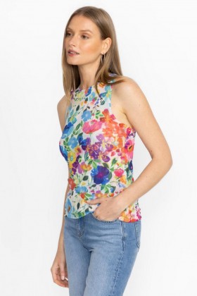  Johnny Was Tops | Dames KASSANDRA MESH TANK Wild Blooms