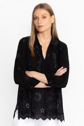  Johnny Was Tops | Dames LEMMI BLOUSE Zwart